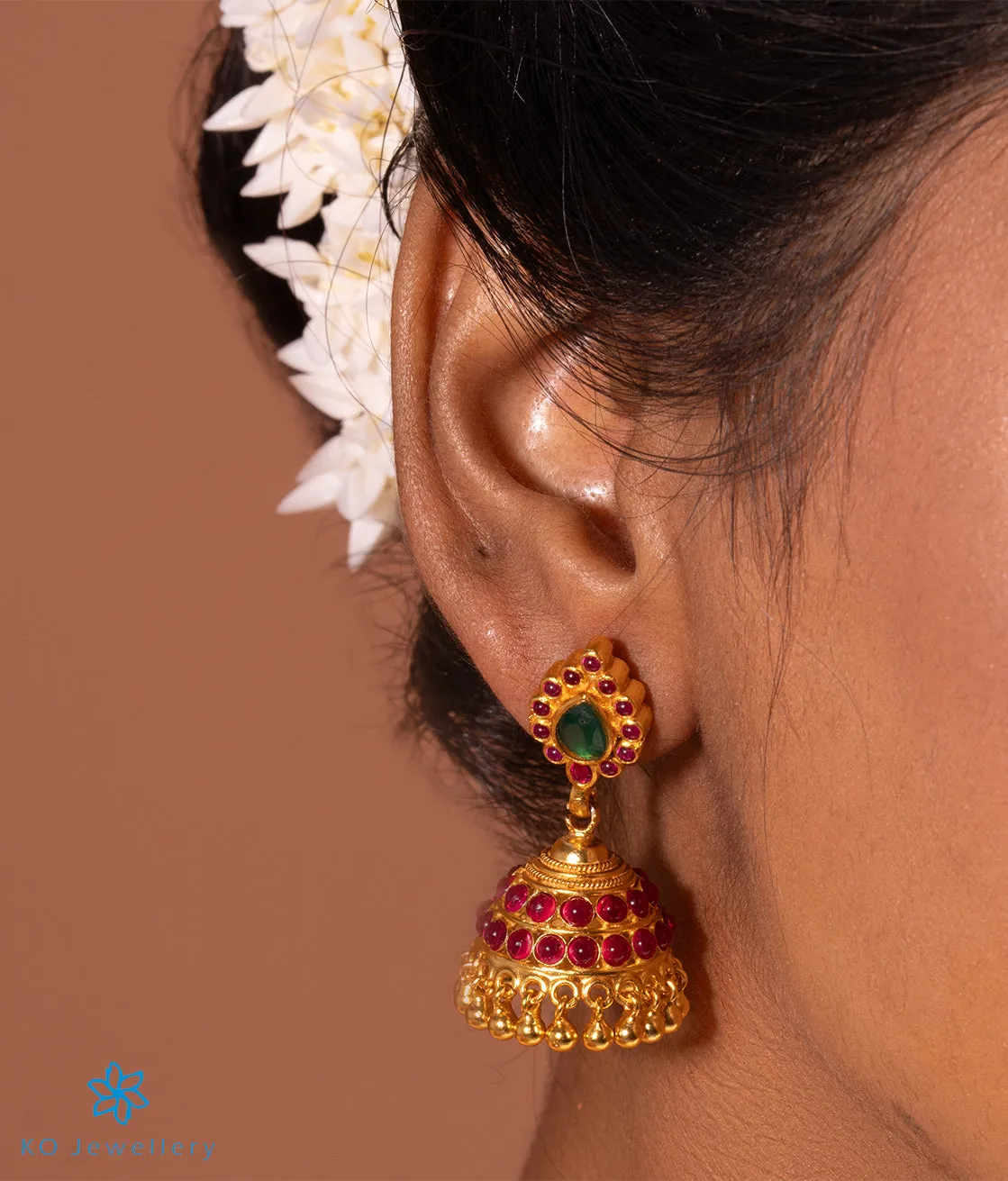 The Aadya Silver Kemp Jhumkas