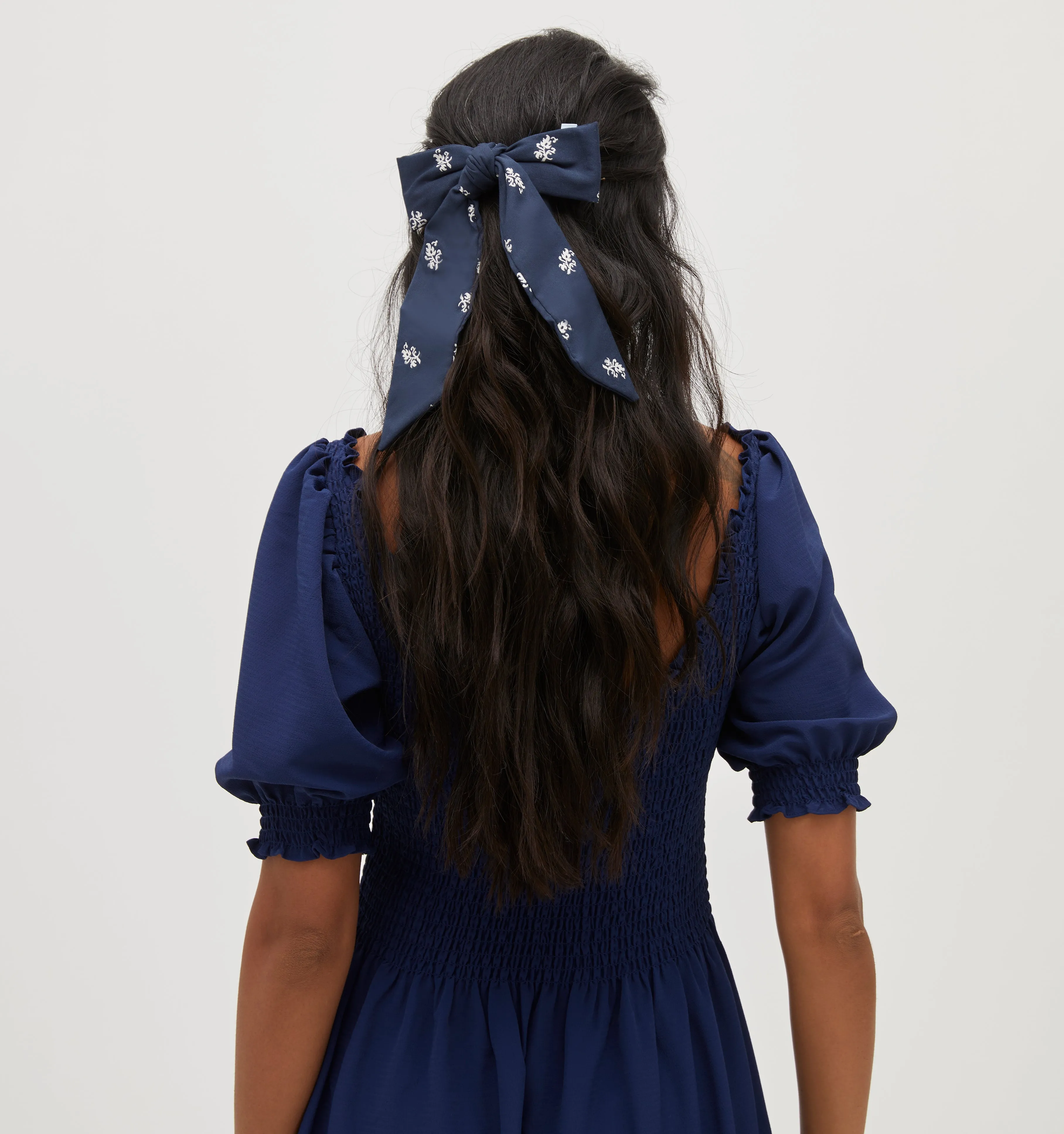 The Belle Bow - Navy Autumn Paisley