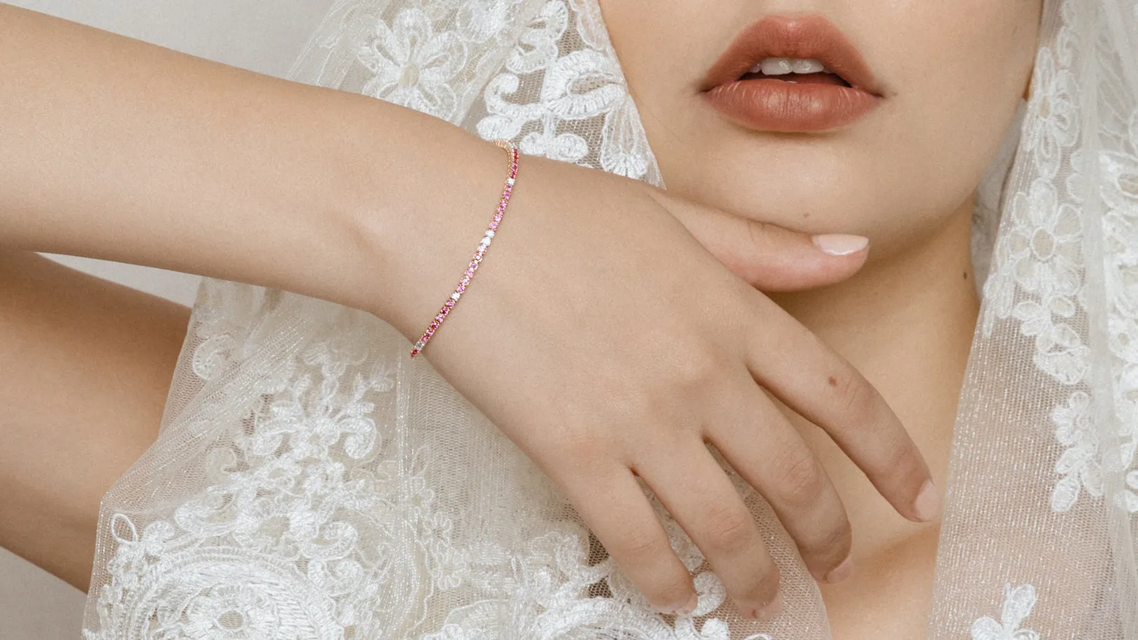 The Pink Sapphire and White Diamond Tennis Bracelet