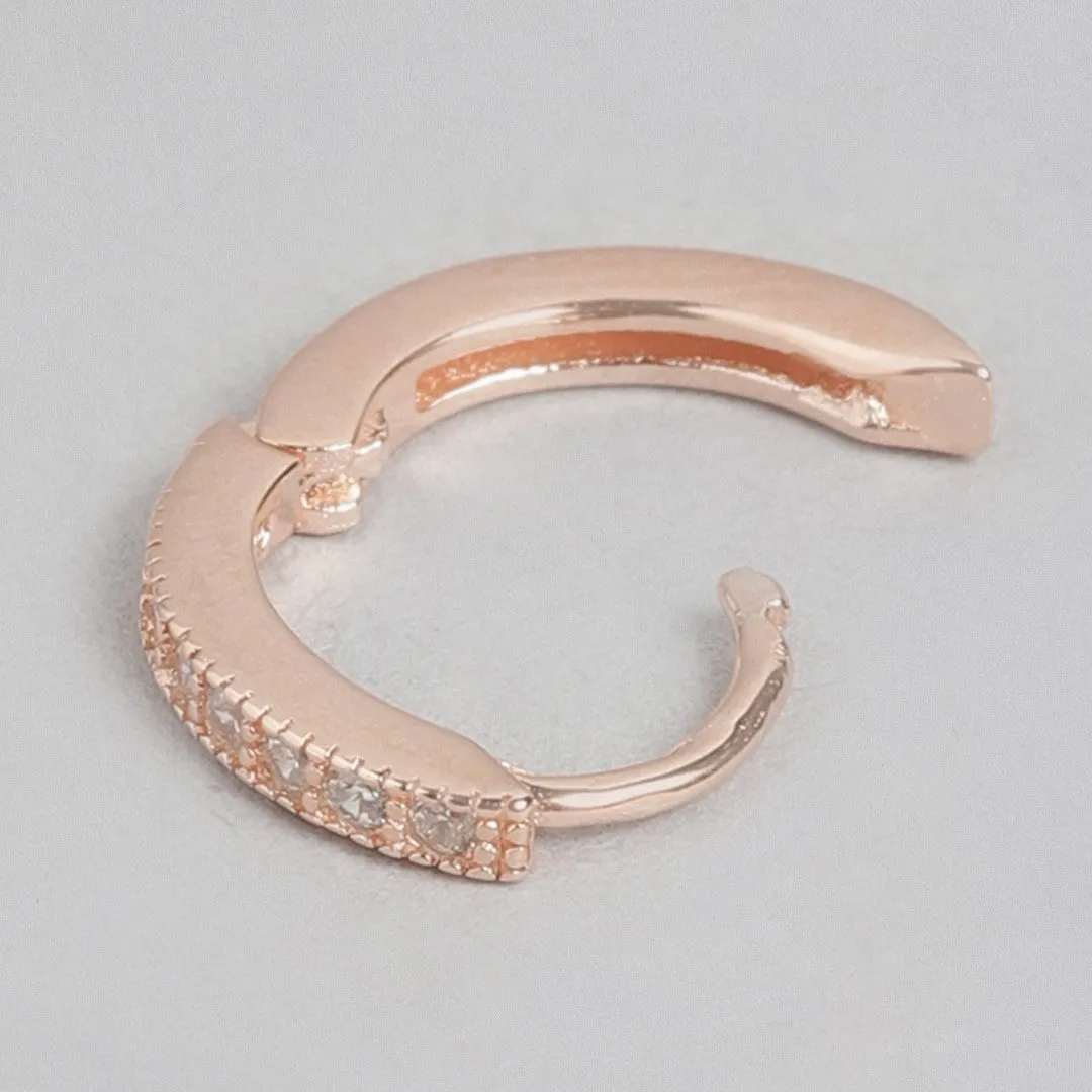 The Whimsical Rose Gold Hoop 925 Silver Earrings