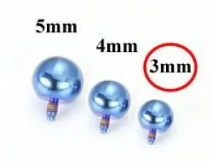 Tilum 14g - 12g Internally Threaded 3mm Titanium Ball - Price Per 1