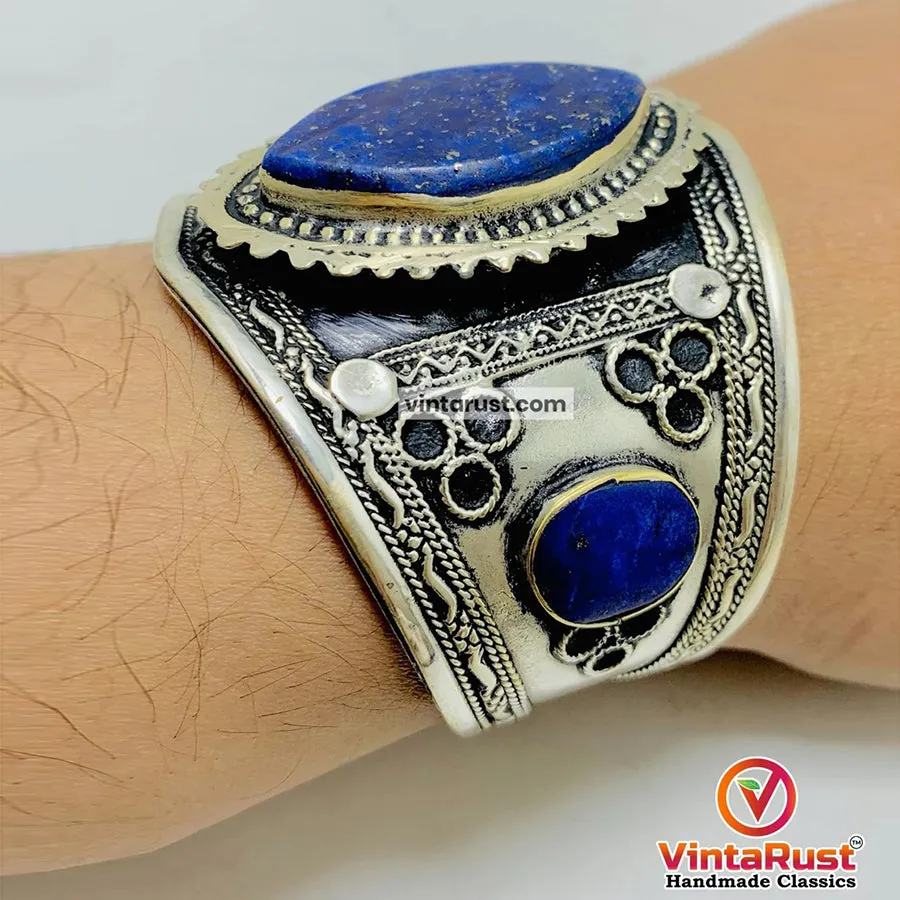 Tribal Adjustable Lapis Lazuli Stone Bracelet