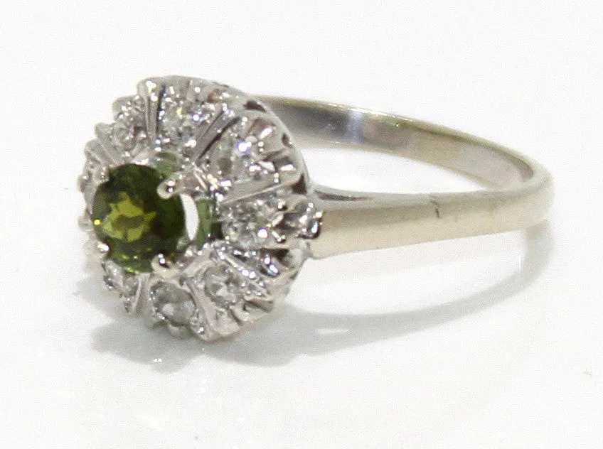 Vintage 14K Peridot & Diamond Ring