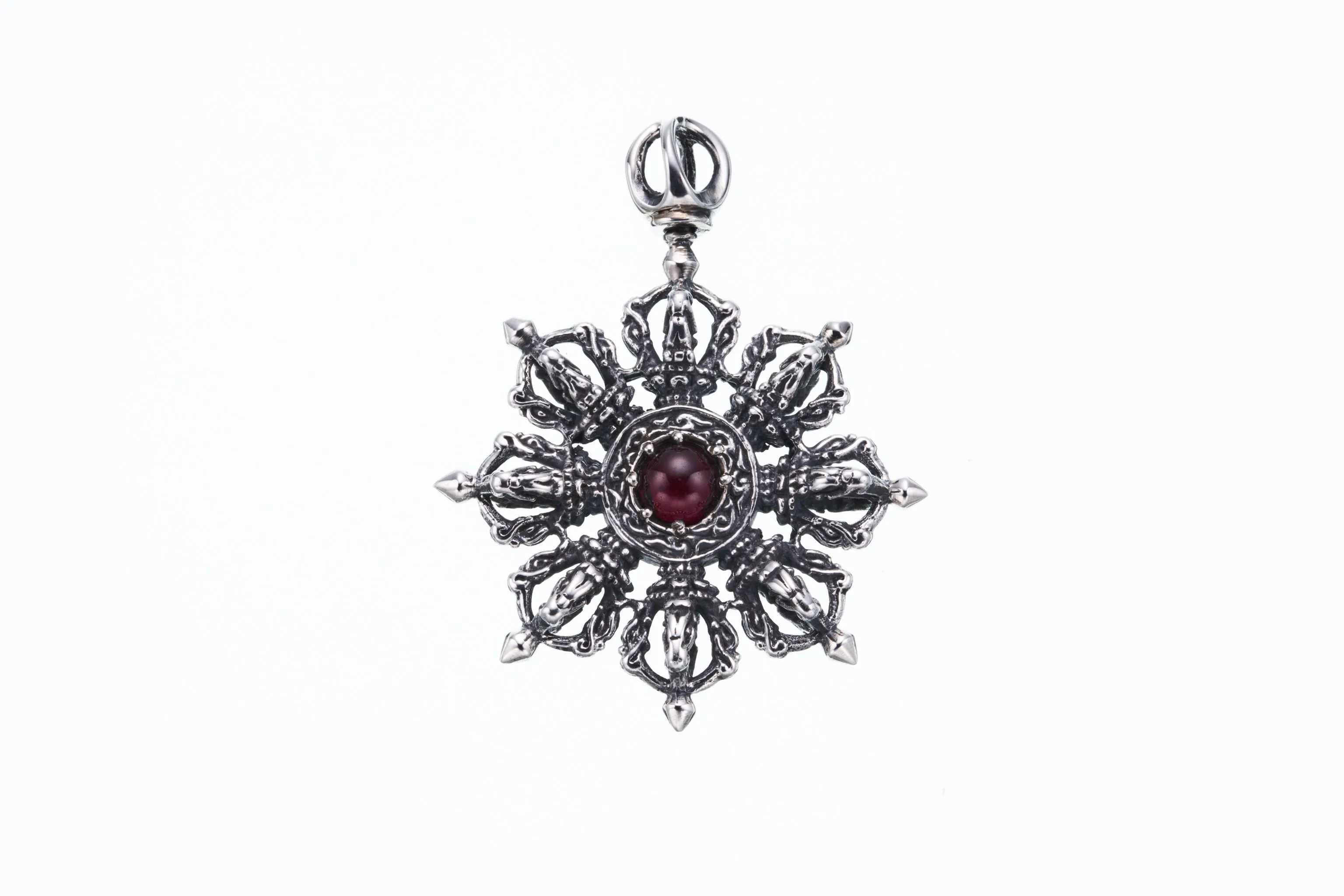 Wheel Dorje : S (Garnet) : Necklace Chain Set