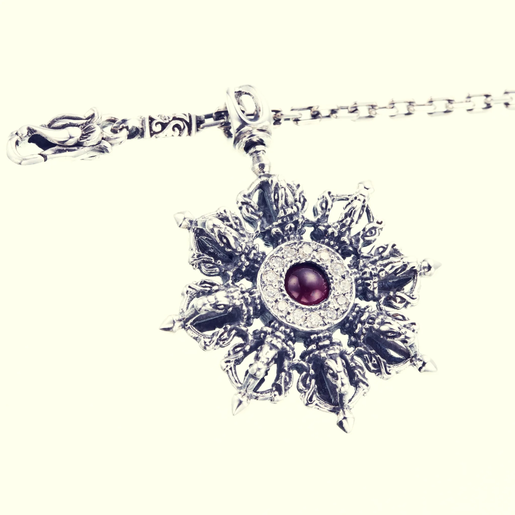 Wheel Dorje : S (Garnet) : Necklace Chain Set