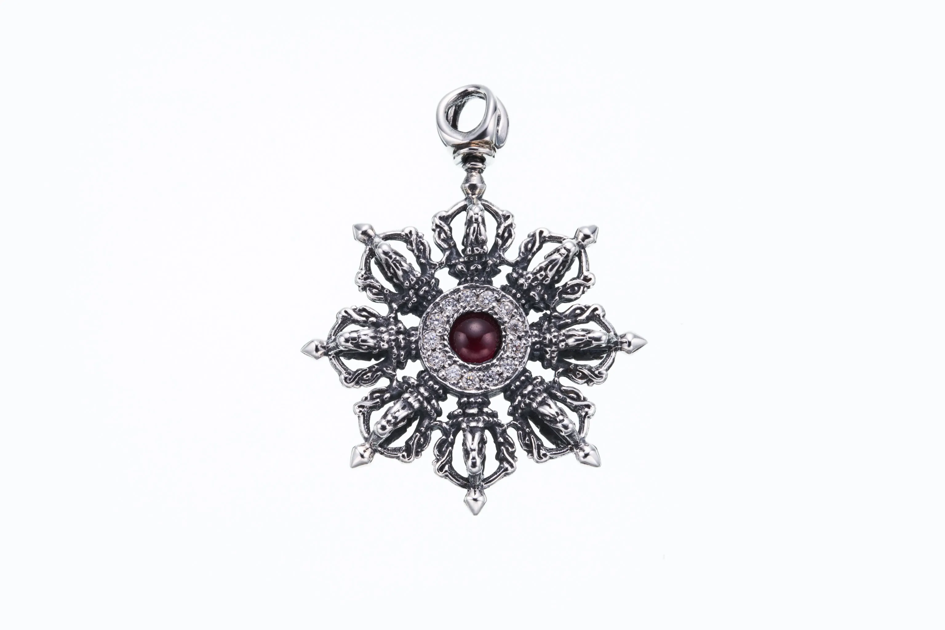 Wheel Dorje : S (Garnet) : Necklace Chain Set