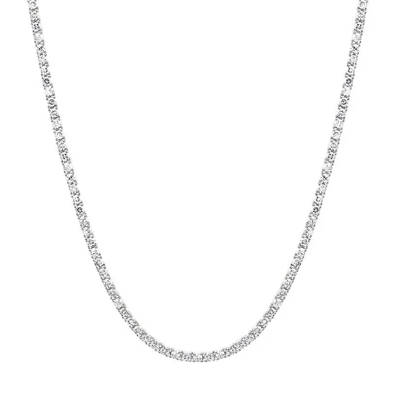 White Gold 4-Prong Diamond Tennis Necklace