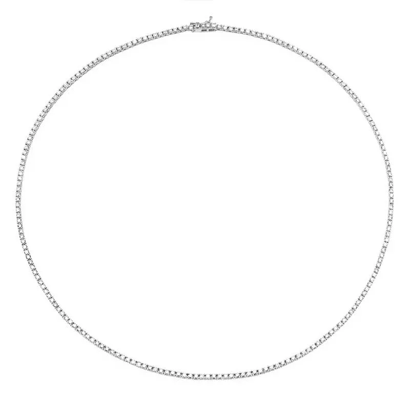 White Gold 4-Prong Diamond Tennis Necklace