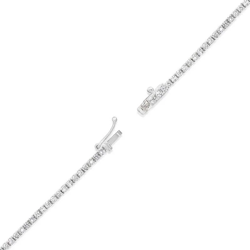 White Gold 4-Prong Diamond Tennis Necklace