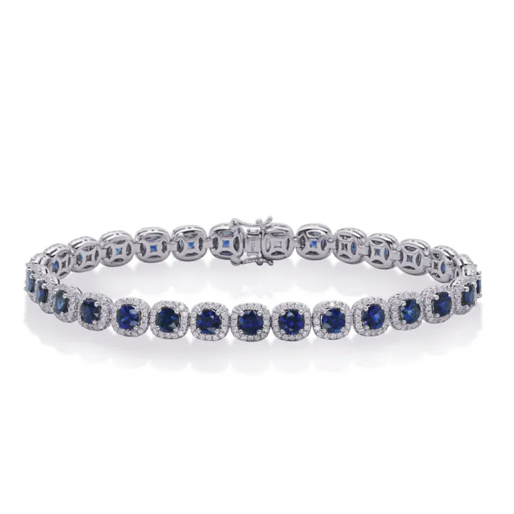 White Gold Sapphire & Diamond Bracelet