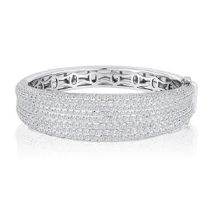 Wide Diamond Bangle Bracelet